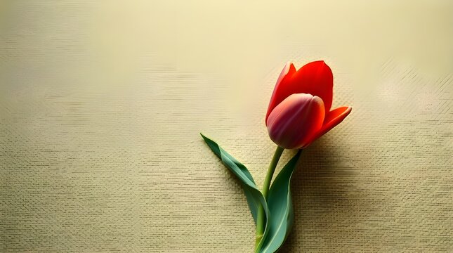 red tulips on wooden background - Powered by Adobe