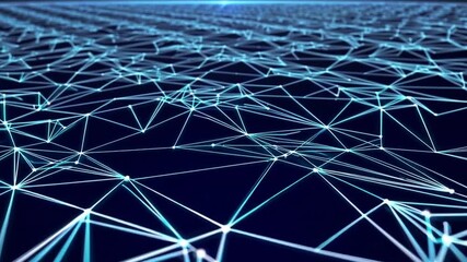 Abstract neon network mesh of glowing lines - Powered by Adobe