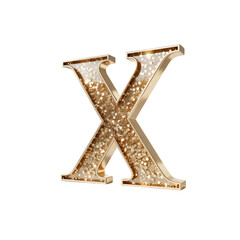 Fototapeta premium Sparkling Gold Glitter Letter X - 3D Render