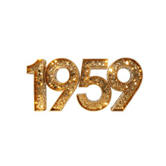 Sparkling Gold 1959 Retro Year Number Design