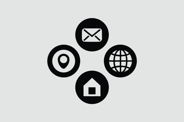 phone, address, email, person, contact icons collection vector           
