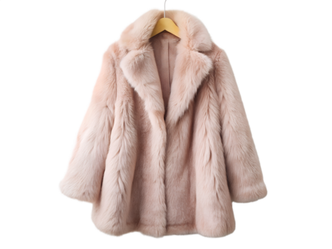 Cozy and Chic Blush Pink Faux Fur Coat for Women - Powered by Adobe