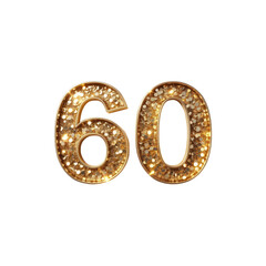 Sparkling Gold Number Sixty 60th Anniversary Celebration Design