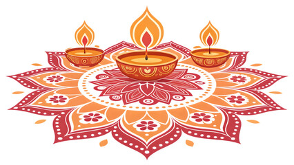 Beautiful Diwali alpona floral festive design high resolution picture