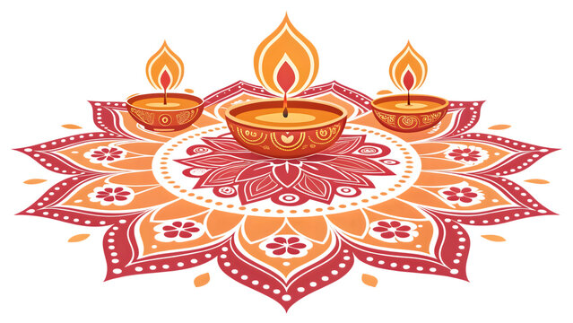 Beautiful Diwali alpona floral festive design high resolution picture