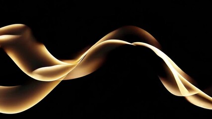 golden ribbon wave against a black background - Powered by Adobe