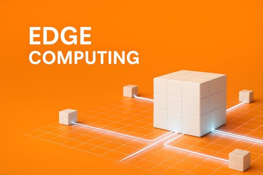 Edge Computing Illustration with Decentralized Digital Nodes for Distributed Processing