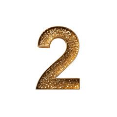 Glittering Gold Number Two - 2nd Anniversary, Second Place, Luxury Concept