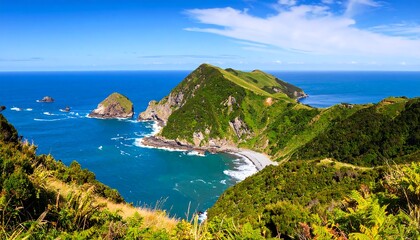 Picturesque coastal landscape: A tropical paradise retreat with rocky islands