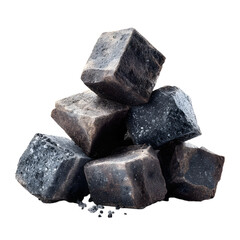 Pile of iron fuel material, isolated on transparent background.
