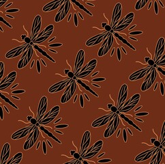 seamless background with dragonflies 