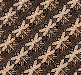 seamless pattern with dragonflies 