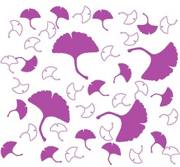seamless pattern with pink leaves