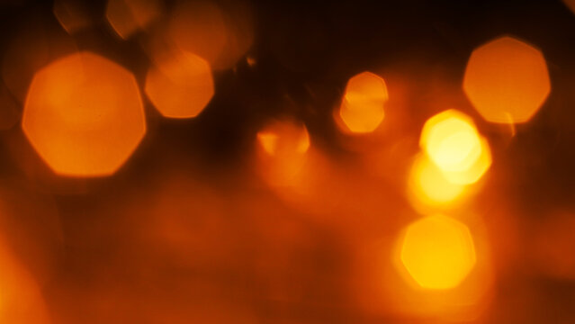 Golden garland lights glowing softly with Christmas festive bokeh background
