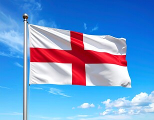 Flag waving in a clear blue sky (2)