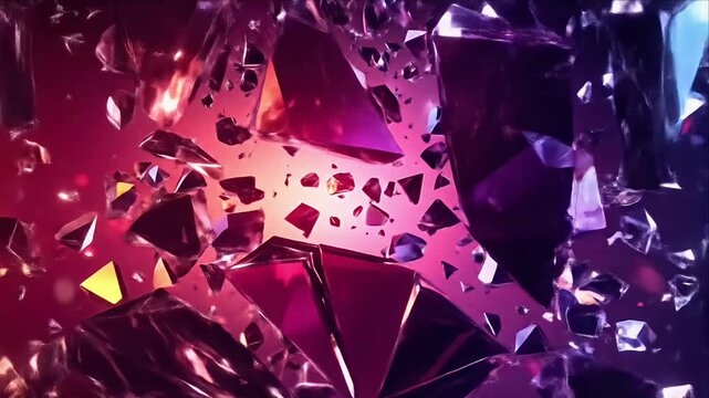 Heart shaped object shattering abstract illustration