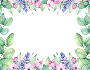 Fototapeta premium Floral frame border design