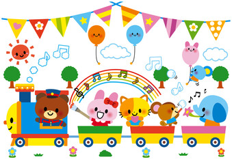 汽車, 動物, 誕生日, 幼稚園, 保育園, 花, かわいい, お祝い, パーティー, 子供, 幼児, 保育所, 保育, 保育士, 春, 入園, 卒園, 虹, 木, 風船, 乗り物, 入園式, おめでとう, 卒園式, 仲良し, 園児, 音楽, 楽しい, ねずみ, ぞう, 音符, 電車, りす, パンダ, ピクニック, うさぎ, ねこ, 遠足, くま, 小学校, 小学生, 赤ちゃん, イラスト, ベ