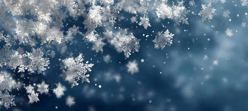 The winter background, falling snowflakes