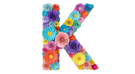 Isolated Floral Letter K