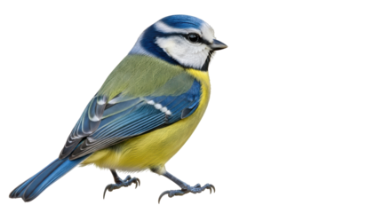 Isolated Eurasian Blue Tit Bird