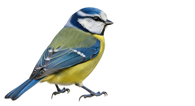 Isolated Eurasian Blue Tit Bird