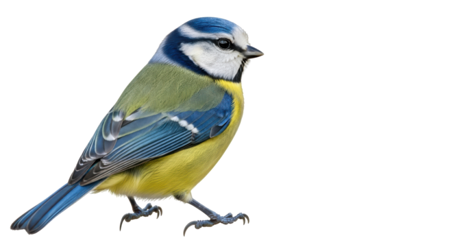 Isolated Eurasian Blue Tit Bird