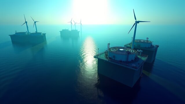 Ocean thermal energy conversion plant in open sea