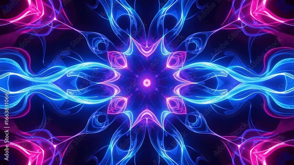 Poster mesmerizing neon light patterns create a dynamic, abstract visual spectacle with flowing energy and 
