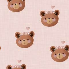 Seamless pattern design. Cute print with bears