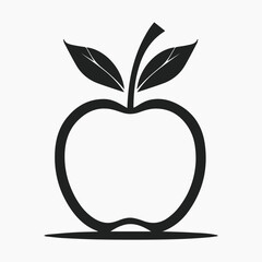 Apple fruit with leaf flat vector symbol for culinary apps and websites.