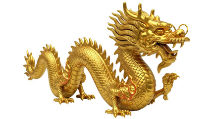Fototapeta premium Isolated Golden Dragon