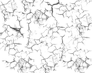 Cracked dry surface texture isolated on transparent background
