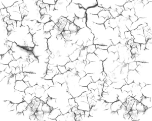 Cracked dry surface texture isolated on transparent background