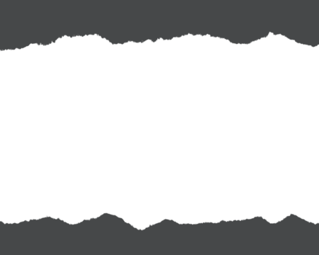 Torn paper edge with white space in the middle, isolated on transparent background