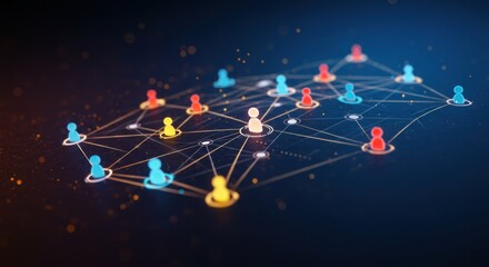 Futuristic Social Network and Community Connection Concept
