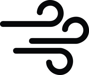 Blowing Wind Flat Icon Minimalist Weather Breeze Symbol for Apps, Websites, UI UX, Forecast, Air Flow, Storm Design