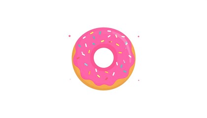 Obraz premium Pink glazed donut illustration (1)