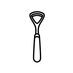 Fototapeta premium Personal Hygiene Tool: Simple Line Art of a Skin Scraper 