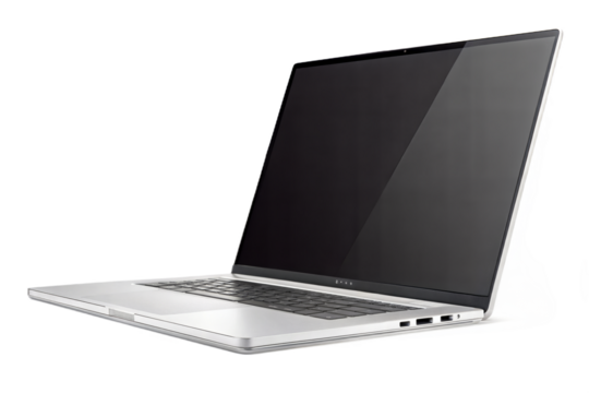 Laptop or notebook with blank screen isolated on trasparent background