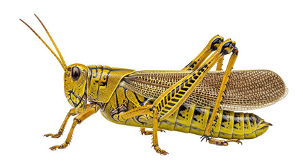 Isolated Yellow Grasshopper