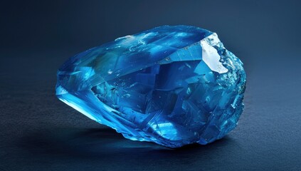 Blue gemstone, studio shot, dark background, jewelry design