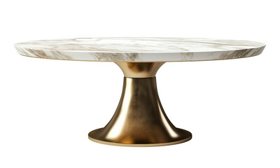 A modern round table featuring a sleek marble top and a stylish golden base, ideal for contemporary interiors.