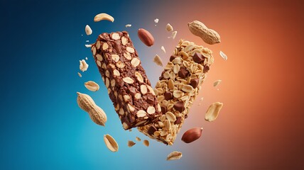 Two Protein Bars with Peanuts energy bar snack