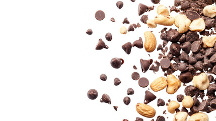 Obraz premium Chocolate Chips Nuts Mix Baking Ingredients Dessert