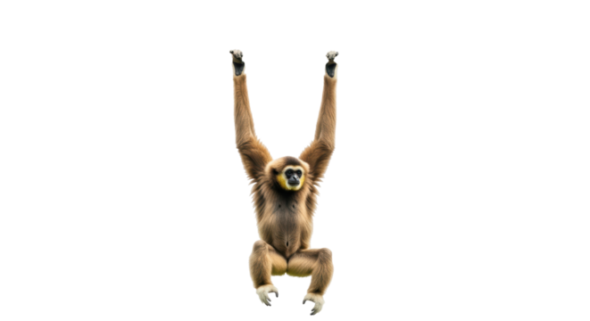 Isolated Gibbon Hanging