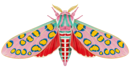 Isolated Rosy Maple Moth