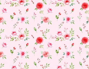 Floral pattern with roses and sprigs