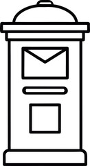 Domed Top Mailbox Line Drawing Vector Illustration
