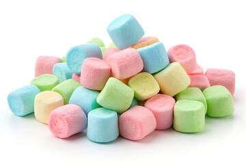 Colorful mini marshmallows isolated